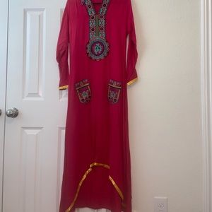 Pink fishtail desi dress